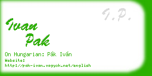 ivan pak business card